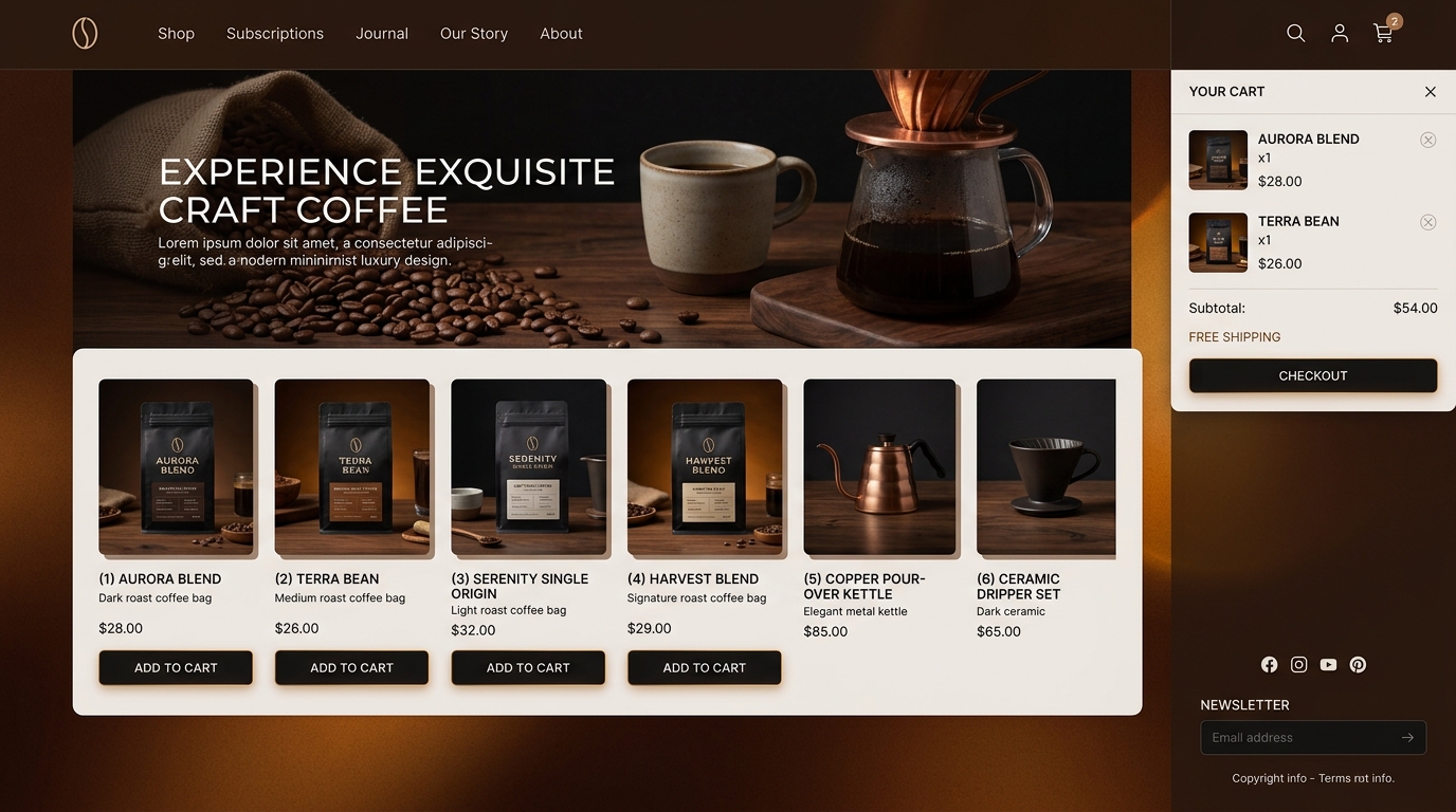 Captura de pantalla del proyecto: E-commerce — Tienda de Café