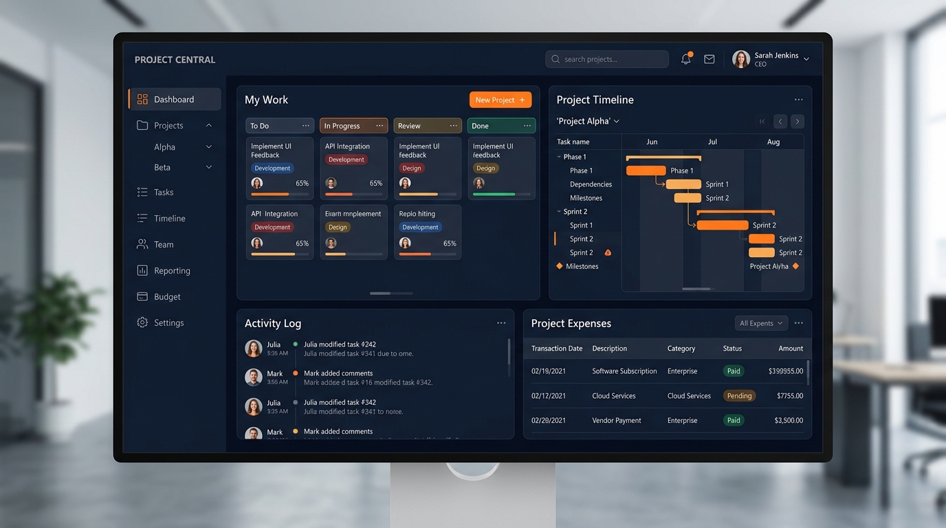 Captura de pantalla del proyecto: Sistema de Administración de Proyectos